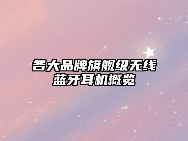 各大品牌旗艦級(jí)無(wú)線(xiàn)藍(lán)牙耳機(jī)概覽